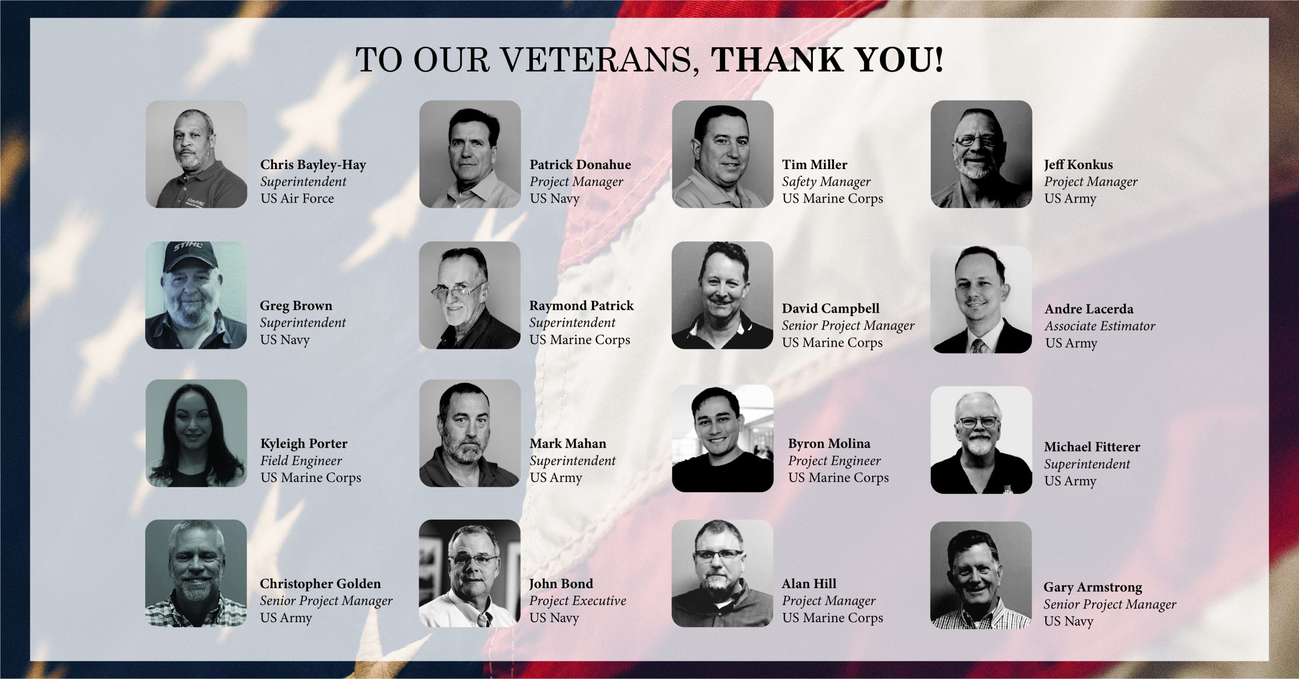 To Our Veterans, Thank You!