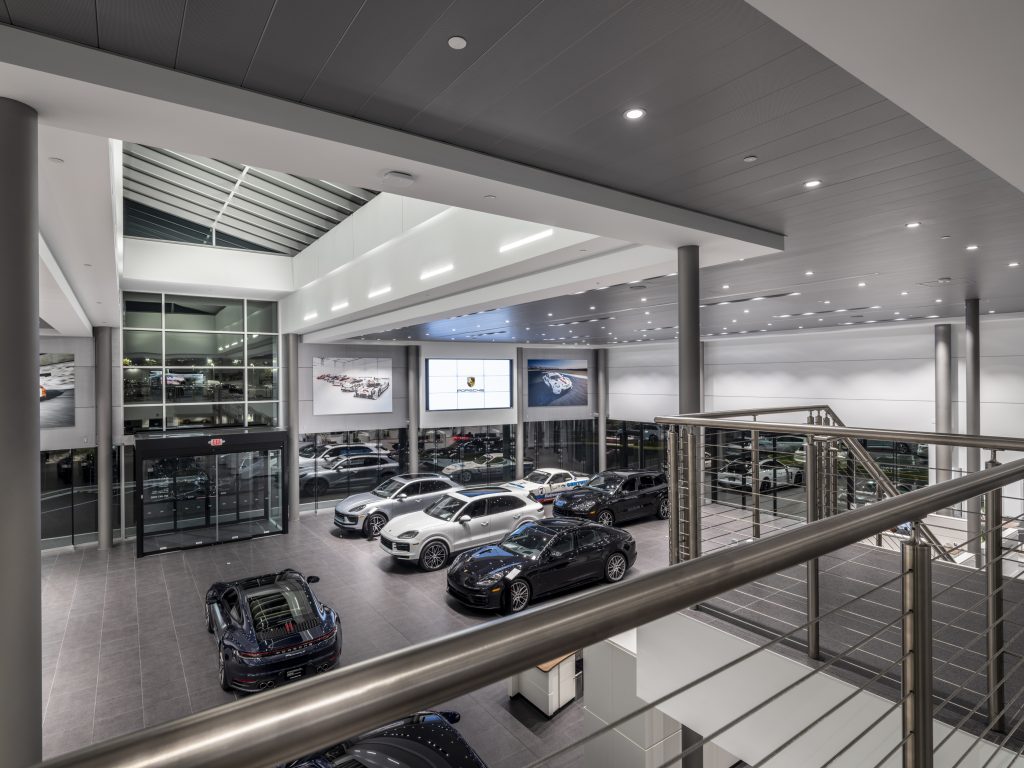 Second story view of main car display.