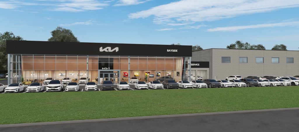 Rendering of the new dealership, Bayside Kai of Waldorf.